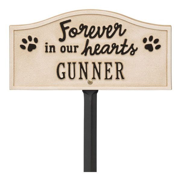 Forever In Our Hearts Limestone Pet Dedication Plaque
